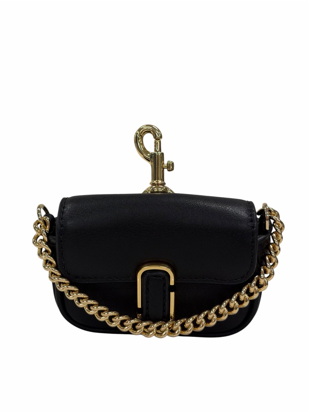 Marc Jacobs The Nano J Marc Chained Charm Black Leather Bag Charm Key Ring